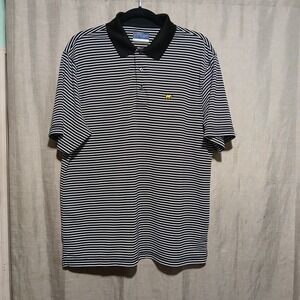 Jack Nicklaus StayDri Golf Polo Shirt Mens Large Striped Short SleeveBlack White